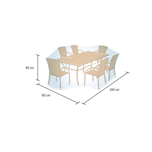 Funda cubre MESA RECTANGULAR/OVALADA - L (90 x 240 x 165 cm)